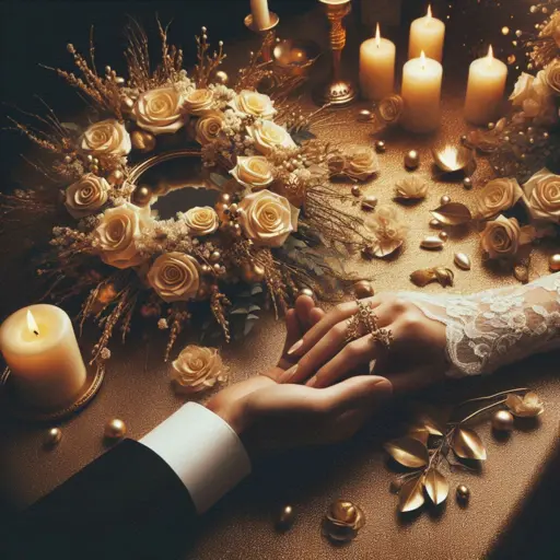 Illustration d'un couple qui célèbre un mariage